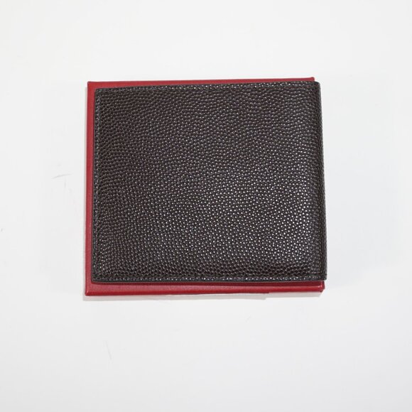 Salvatore Ferragamo Made in Italy Dark Brown Pebble Leather Bifold Wallet - Picture 2 of 4